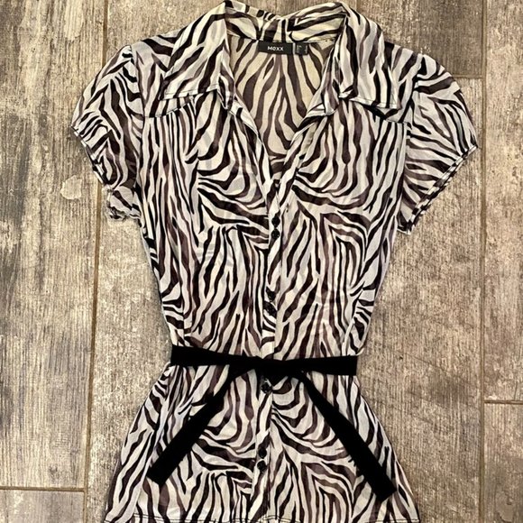 *NOT FOR SALE/SOLD* Mexx Sheer Zebra Print Blouse (Sz S) - Picture 3 of 4